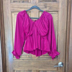 Strut & Bolt Women's Deep Magenta Long Sleeve Blouse. Size Medium.